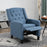 Wingback Recliner Chair for Home Theater, Button Tufted Microfibre Cloth Reclining Armchair with Leg Rest, Deep Blue