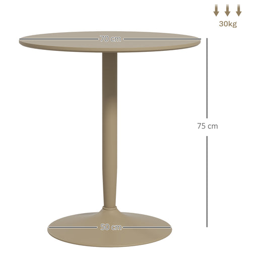 Round Dining Table, Non-slip Pad for Living Room Light Brown