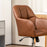 Computer Desk Chair with PU Leather, Swivel Wheels, Brown