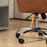 Computer Desk Chair with PU Leather, Swivel Wheels, Brown