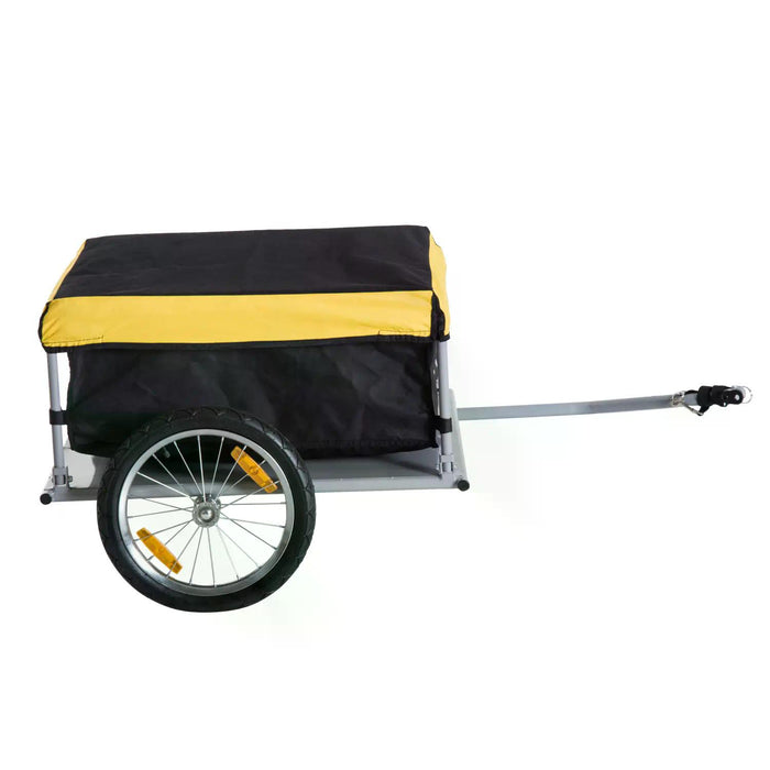 Steel Frame Bike Cargo Trailer Storage Cart and Luggage Trailer with Hitch Yellow