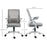 Mesh Office Chair, Desk Chair with Lumbar Support, Flip-up Armrest, Swivel Wheels, Adjustable Height, Grey