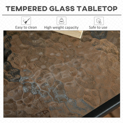 Square Patio Table, Glass Top Garden Dining Table 76 x 76cm