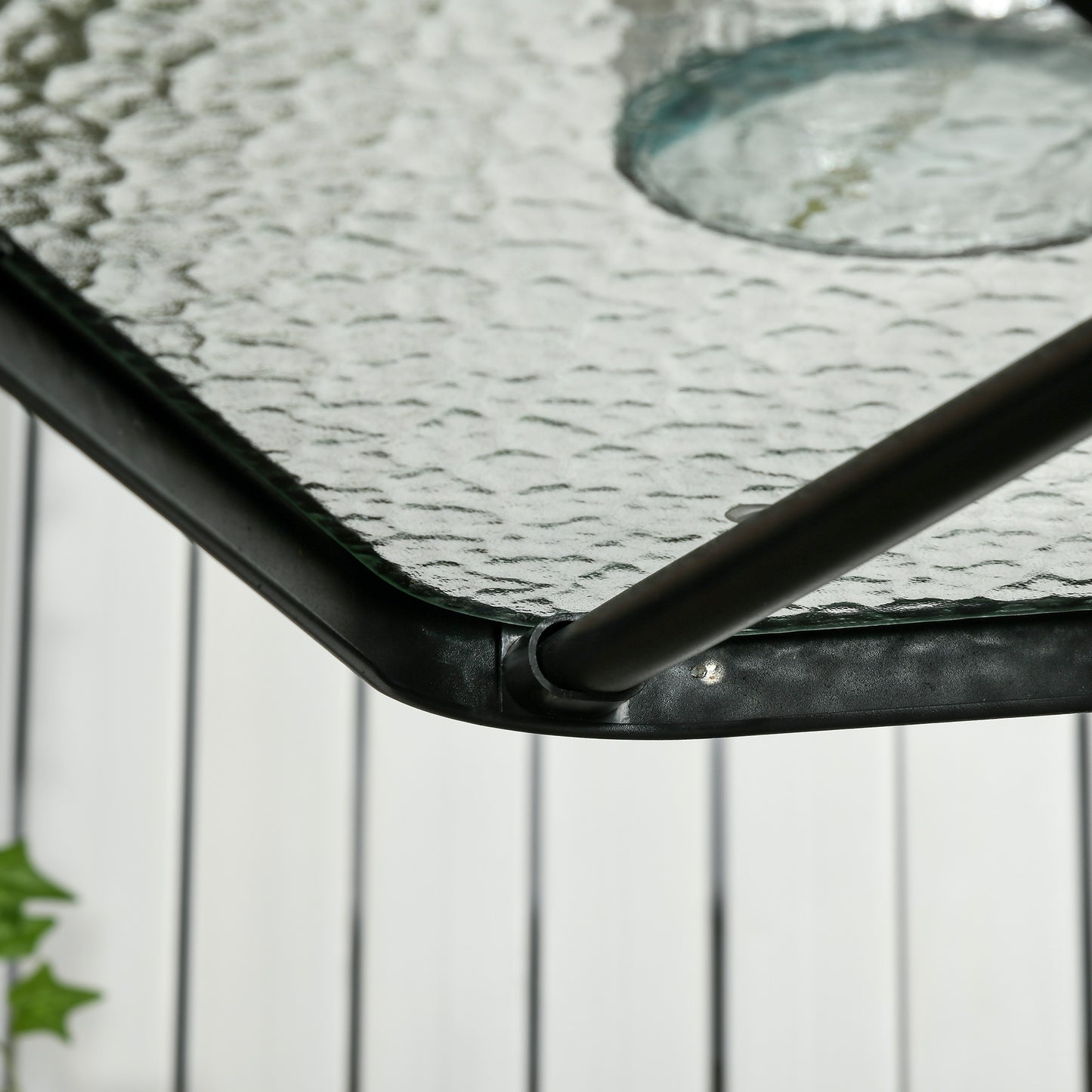 Square Patio Table, Glass Top Garden Dining Table 76 x 76cm