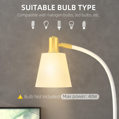 Spotlight Reading Standing Lamp with Adjustable Height, White