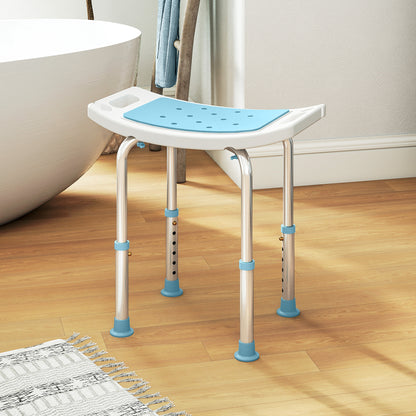 Adjust Aluminium Bath Stool Shower Non-Slip w/ Shower Hole, Turquoise