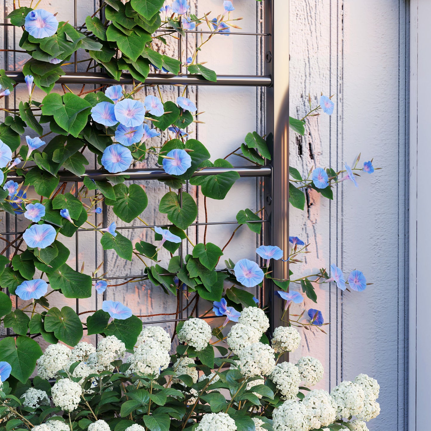 Metal Raised Garden Bed Planter Box with Trellis, 90 x 40 x 120 cm