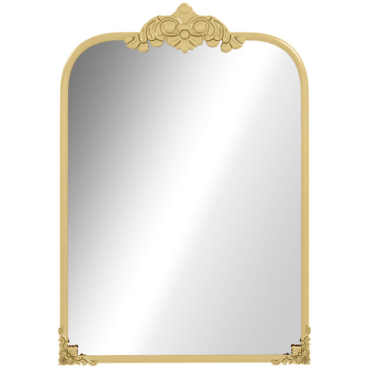 Wall Mirror, Decorative Baroque Mirror with Metal Frame, Gold Tone