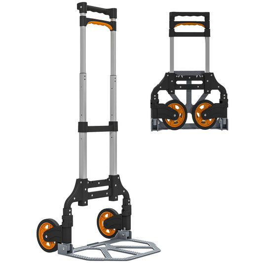 Lightweight Sack Truck with 70kg Capacity, Folding Trolley, Silver