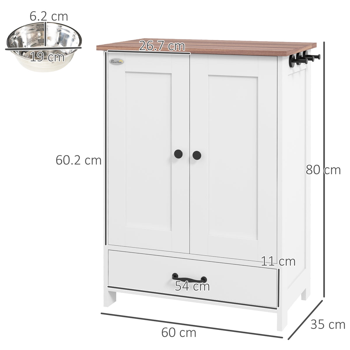 Dog Feeding Station with Storage, Pet Feeding Station with Dog Bowls