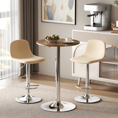 Round Bar Table, Swivel Bistro Table with Adjustable Height