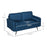 143cm Loveseat Sofa for Bedroom Upholstered 2 Seater Sofa with Back Cushions and Pillows, Blue