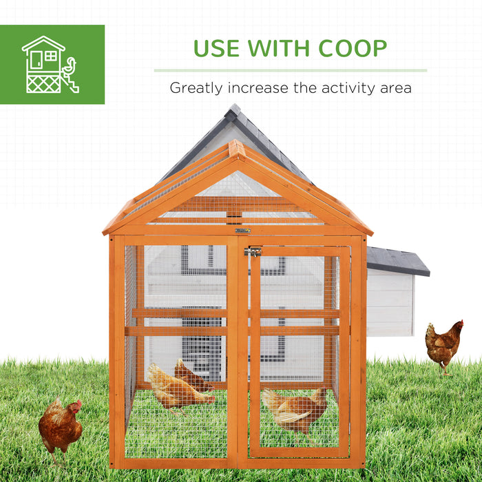 Chicken Run, Wooden Chicken Coop w/ Combinable Design - Orange