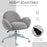 Fluffy Leisure Chair Office Chair with Backrest and Armrest for Home Bedroom Living Room with Wheels Grey