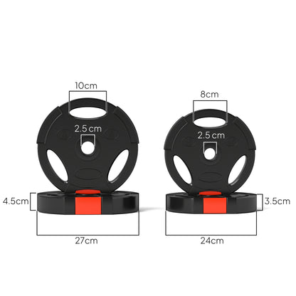 Olympic Weight Plates Set for Home Gym, 2 x 5kg, 2 x 2.5kg, Black