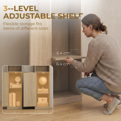 Bookcase Adjustable Shelf 6-Tier Oak Wood Effect
