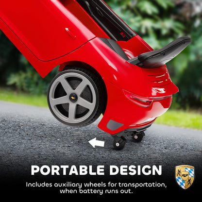 RUF GT Licensed Electric Car for Kids, 12V Kids Ride on Car with Suspension System, Remote Control, Music, Horn, USB, Slow Start and Safety Belt for 3-5 Years Old Boys and Girls, Red