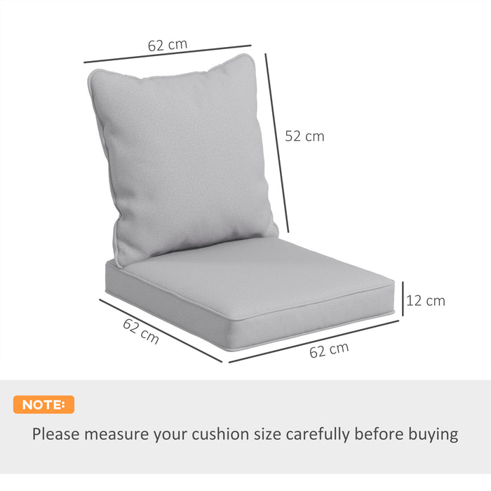 1-Piece Back and Seat Cushion Pillow Replacement, Patio Chair Cushion Set for Indoor Outdoor, Grey