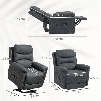 Massage Recliner Chair, Lift Chair with Heat, USB, Remote, Grey