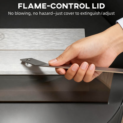 22" Bioethanol Fireplace Stove, Ethanol Fire Burner, Black