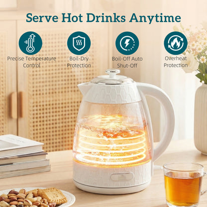 Kettle and Toaster Set with Limescale Filter, Crumb Tray, Cream