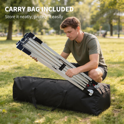 3x3 m Pop Up Gazebo w/ Wheels, One-Touch Party Tent, White