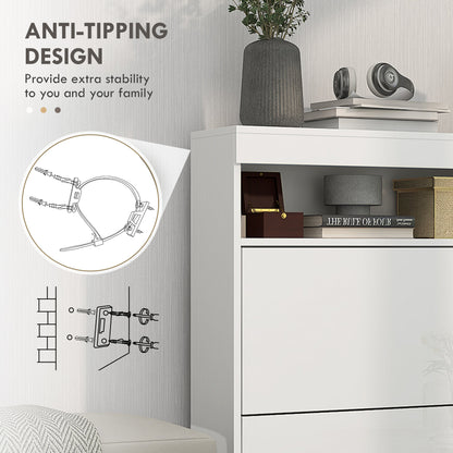 Wall Mounted or Freestanding Shoe Cabinet with 2 Flip Drawers, White