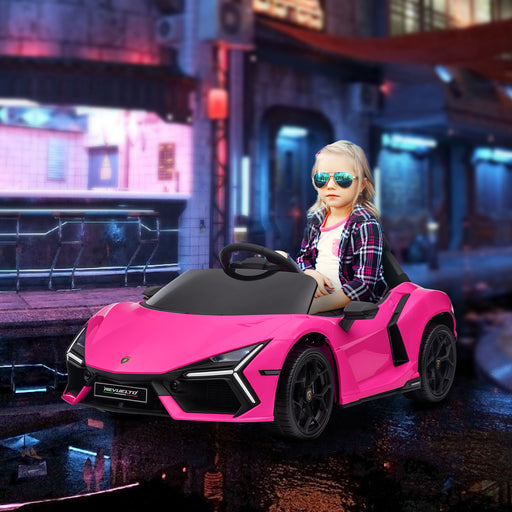 Lamborghini Revuelto Licensed Ride On Car, with Suspension, Pink