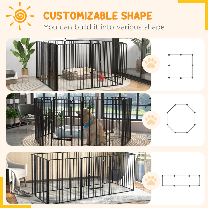 8 Panels Heavy Duty Dog Pen, 100cm Height Pet Playpen for Indoor Outdoor, Small Medium Large Dogs