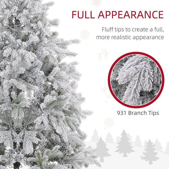 5 Ft Artificial Christmas Tree with Realistic Snow Branches, LED Lights