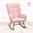 Rocking Chair, Modern Armchair with Backrest for Bedroom, Light Pink