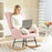 Rocking Chair, Modern Armchair with Backrest for Bedroom, Light Pink