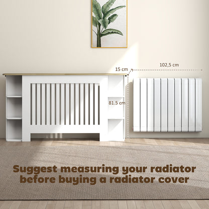 Vertical Slatted Heater Cover for Living Room, Large, White