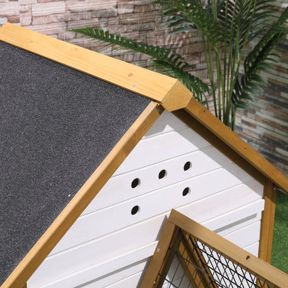 Chicken Coop, Hen House, Wooden Poultry Cage with Outdoor Run, Nesting Box, Removable Tray, Window and Lockable Door, 197 x 93 x 110cm