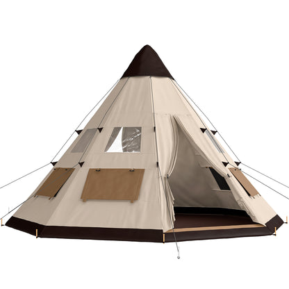 6-7 Person Large Family Party Camping Tent W/ Carrying Bag, Khaki