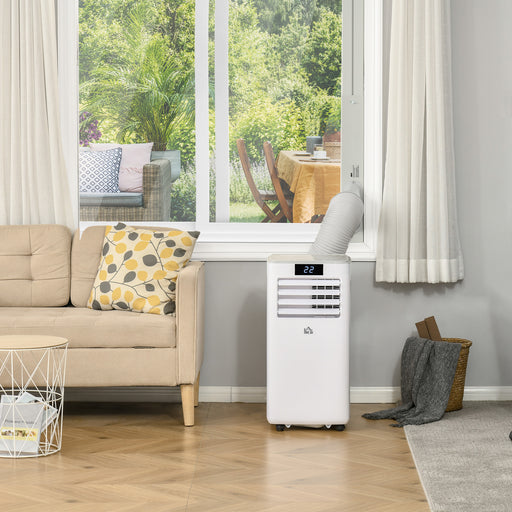 10000 BTU Mobile Air Conditioner Portable AC Unit for Cooling Dehumidifying Ventilating with Remote Controller, LED Displa, White