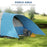 3000mm Waterproof Camping Tent for 5-6 Man, Family Tent with Porch and Sewn in Groundsheet, Portable with Bag, Blue