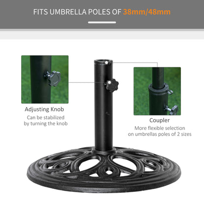 Round Patio Umbrella Base Stand, Umbrella Holder, Black