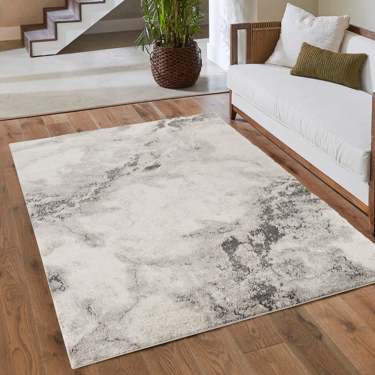 Essence Living Room Area Rug Oragnic Abstract Design Contemporary Hallway Rug - 4 Colours Available
