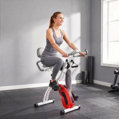 4-In-1 Folding Exercise Bike with Resistance Bands, Orange