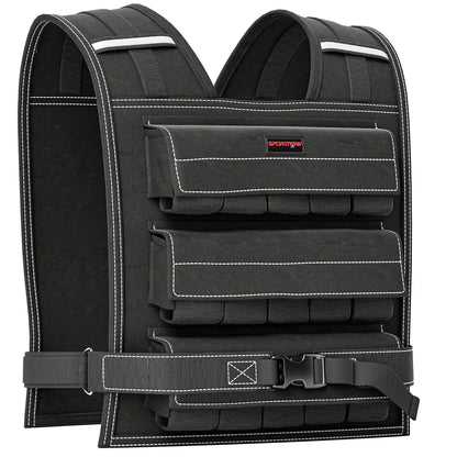30KG Adjustable Weighted Vest for Men and Women, Weight Vest with 15 Metal Weights, Adjustable Straps and Reflective Strips, Running Cardio Exercise Strength Training