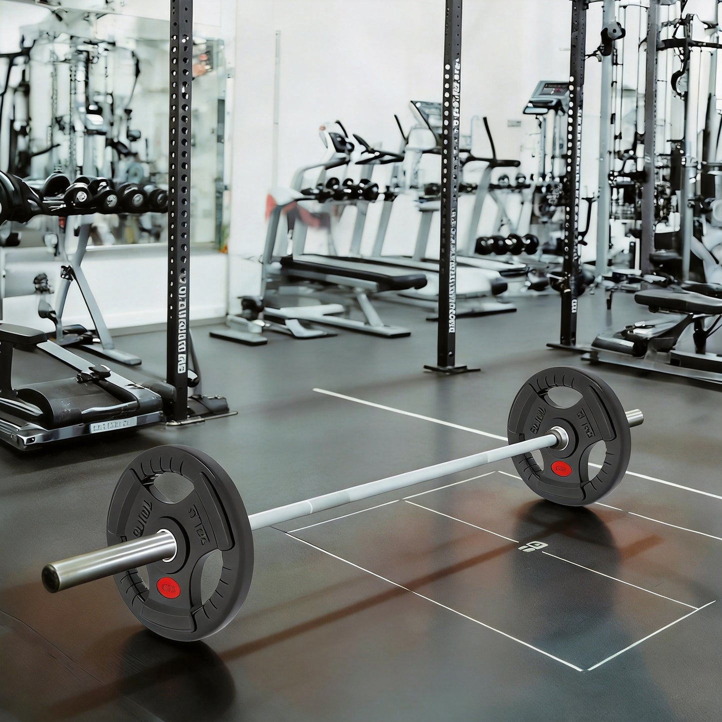 Olympic Weight Plates, 2"/5cm Weight Disc Pair with Tri-Grips, 2 x 10kg Dumbbell Plates for Weightlifting and Strength Training Home Gym Fitness Workout, Black