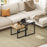 Modern Coffee Table Set Square Nest of Tables for Small Space Black