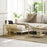 Modern Coffee Table Set of Two w/ Steel Frame Marble-Effect Gold Tone