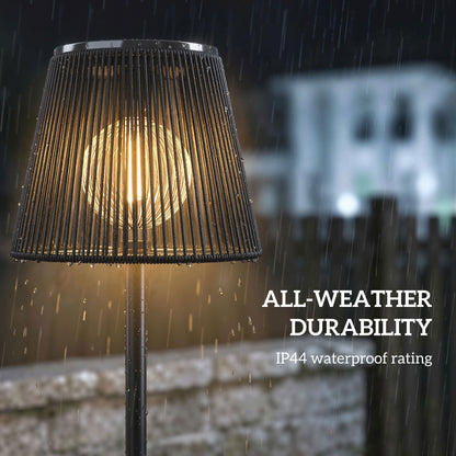 Outdoor Solar Floor Lamp, Rechargeable Floor Lamp, Black