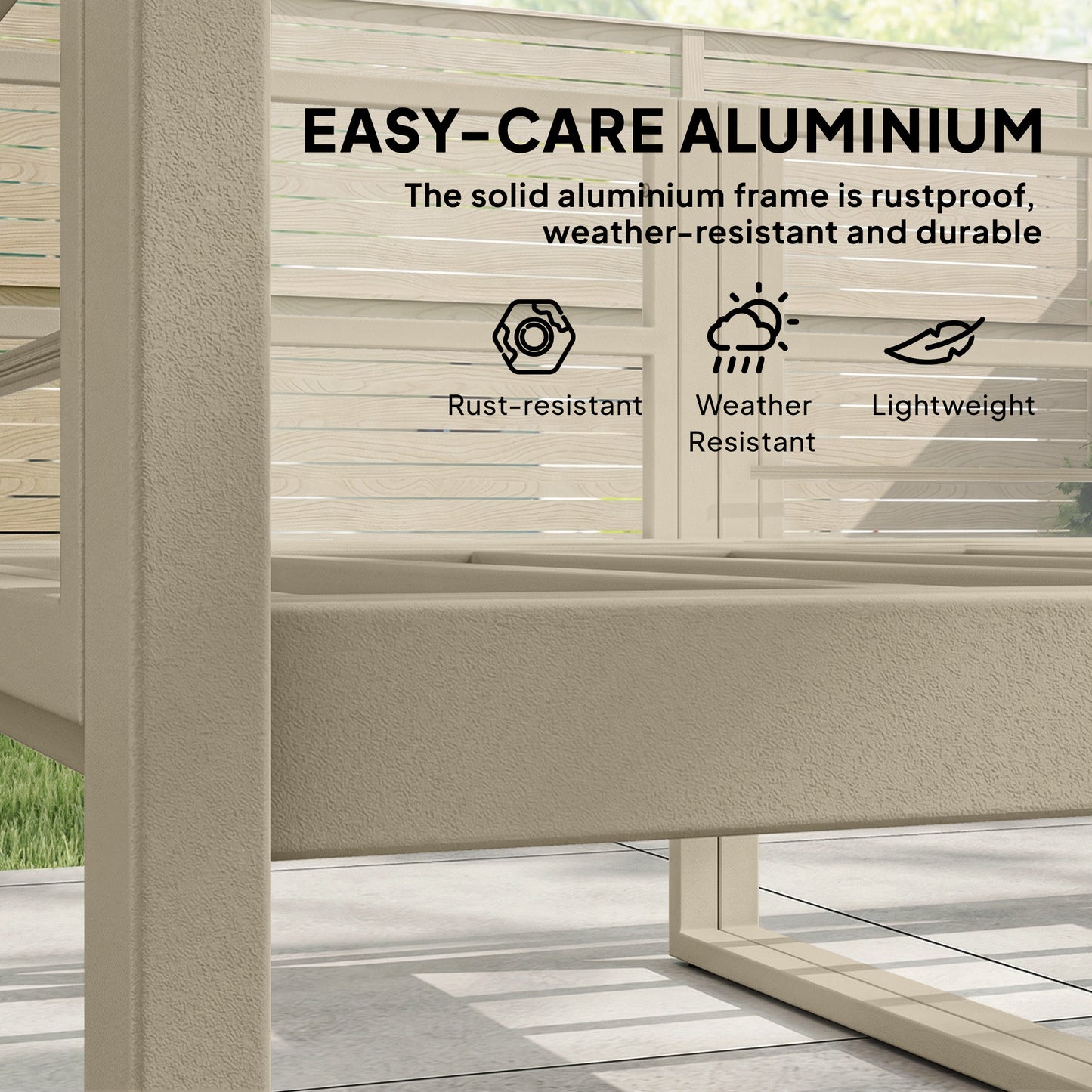 5 Seater Aluminium Garden Furniture Set with Table, Cushions, White