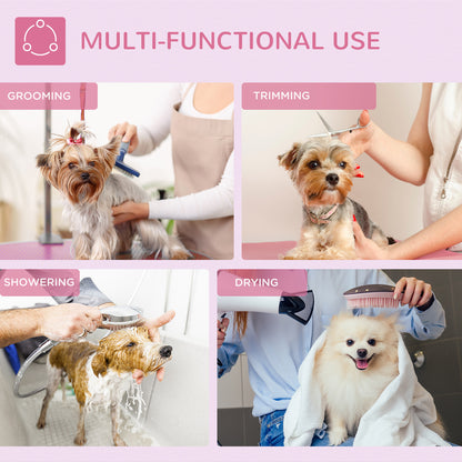 PawHut Foldable Dog Grooming Table Adjustable Arm 81x49x80 cm