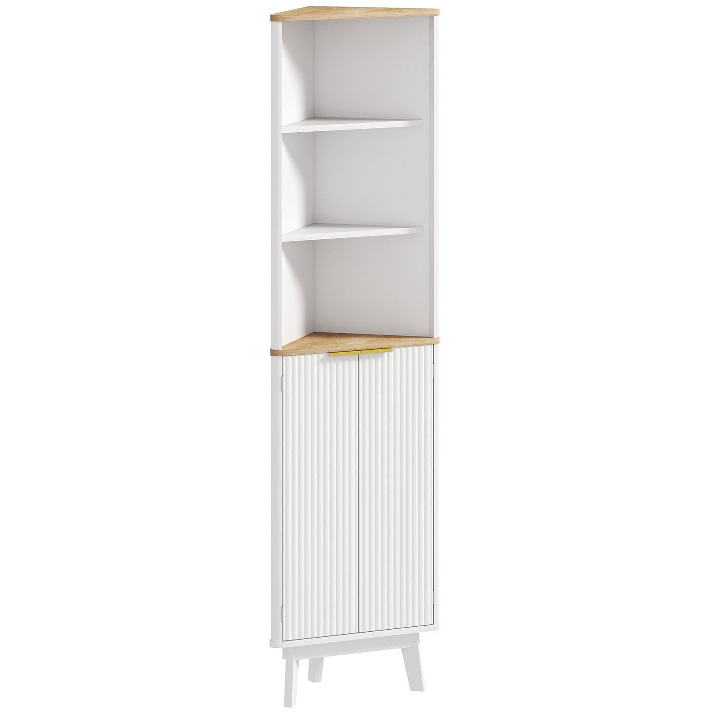 Slim Bathroom Storage Unit, Bathroom Cabinet with Doors, White