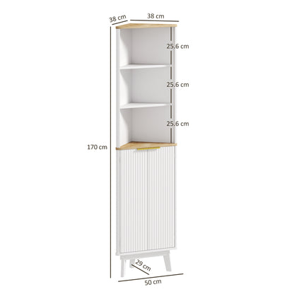 Slim Bathroom Storage Unit, Bathroom Cabinet with Doors, White