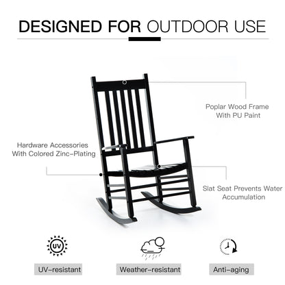 Wooden Garden Rocking Chair Outdoor Furniture Deck Armchair Patio Swing